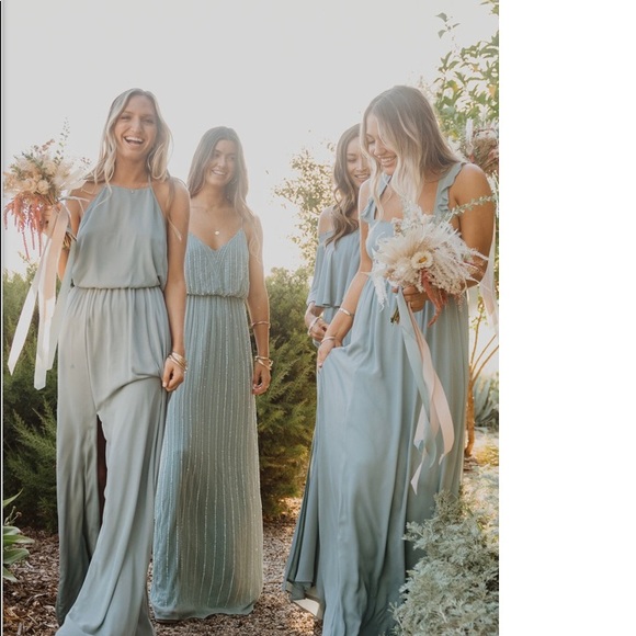 Show Me Your Mumu Heather Halter Dress Sage Crisp - Picture 3 of 8